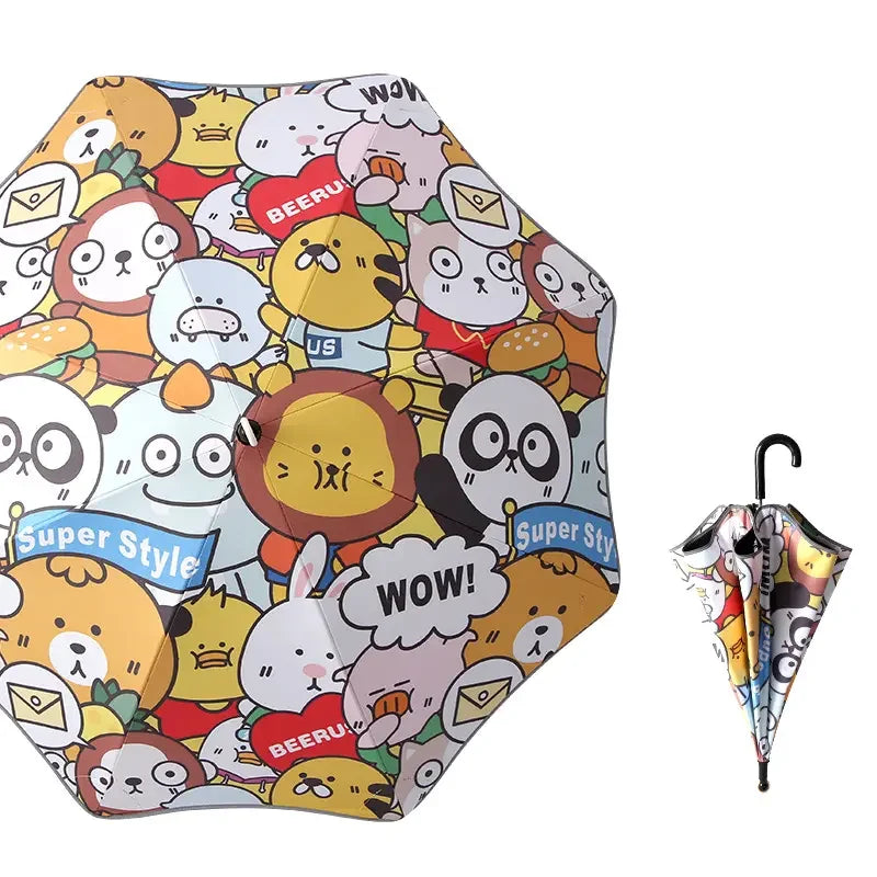 Hot Selling Full Cover  Printing Round Tips Safety Umbrella Customized Printing Kids Umbrellas Wholesale
