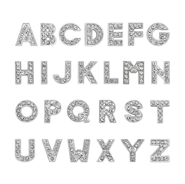 Wholesale Pet Supplies DIY 10mm Customized Necklace Nameplate Alphabets Numeral Letters Rhinestone for Dog Collars Dog Charms