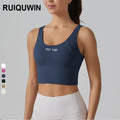 RUIQUWIN Custom Logo Fitness Girls Running Gym Yoga Bra Tops Comfortable Yoga Underwear Sexy Cross Hem Bra Vest Top