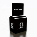 New Design 4ft Portable Trade Show Advertising Aluminum Lockable Fabric Acrylic Stands Modular Front Table Display Counter
