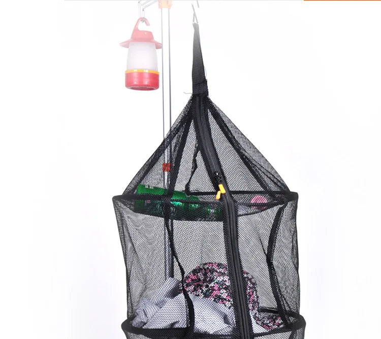 3 Layers Moisture Proof Strong Hanging Foldable Fish Dry Net Quick Hanging Dry Fish Vegetable Drying Net 2024