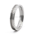 Women's Trendy 4mm Damascus Steel Engagement Wedding Band Ring Geometric Blank Ring for Inlay for Party or Gift