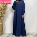 6693# Eid Simple but Luxurious Closed Abaya With Premium Lace Ribbon Long Sleeve Summer Dresses for Breastfeeding Mother 6 Color