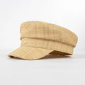Spring Summer Fashion Casual Lafite Fabric Sun Baseball Cap Duck Tongue Women Newsboy Straw Hat