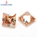 Lan Guang Factory Sales Square Multi-side Cut Light Brown champagne Transparent Zircon Rhinestone for Clothing Bags