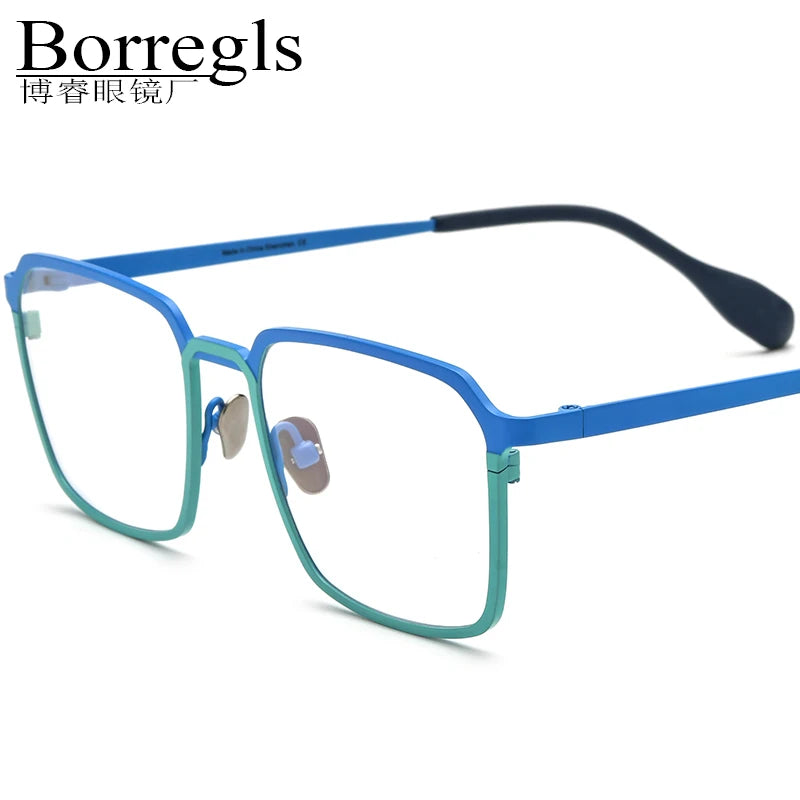 Borregls Colorful Titanium Glasses Frame Women 2025 New Designer Square Eyeglasses Spectacle High Quality Optical Eyewear 185781