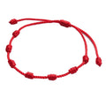 FL0980 Fashion Black Red 7 Knots Woven Cord String BraceletsKnotted String Rosary Religious Friendship Bracelet