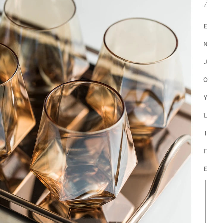 Crystal Glass Water Drinking Kitchenware Jus Cups