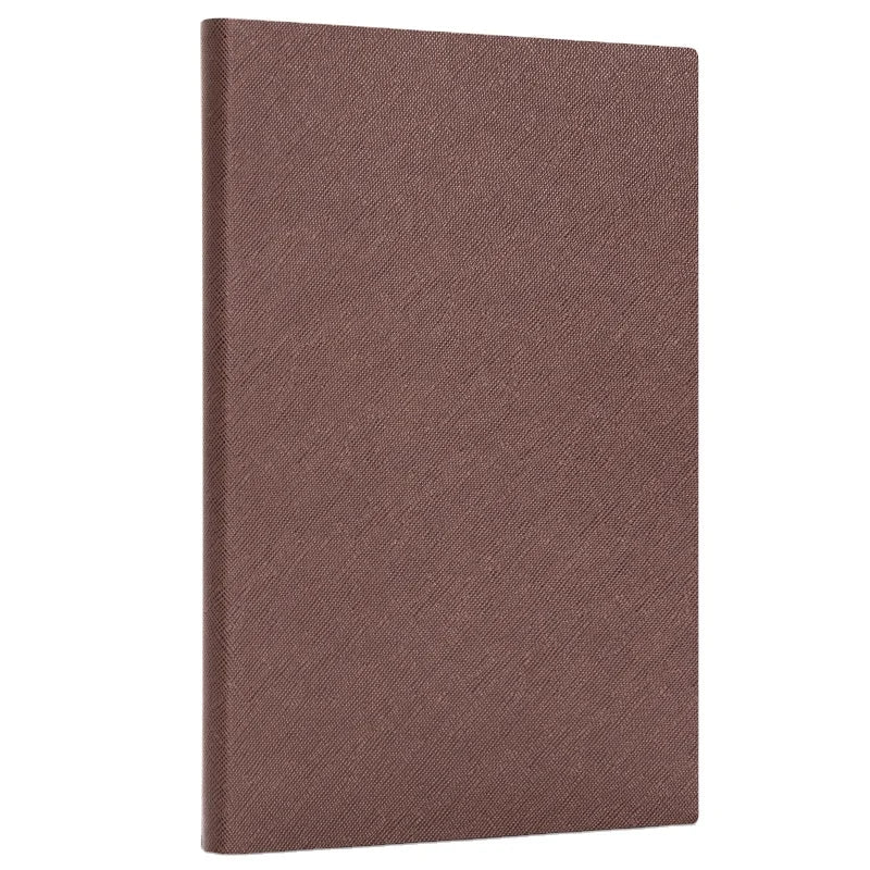 Deli BP129 Brown Leather Cover Notebook A5 150 Sheets Notepad Business Retro Meeting Minutes Book for Gifts 80pcs Per Carton Set