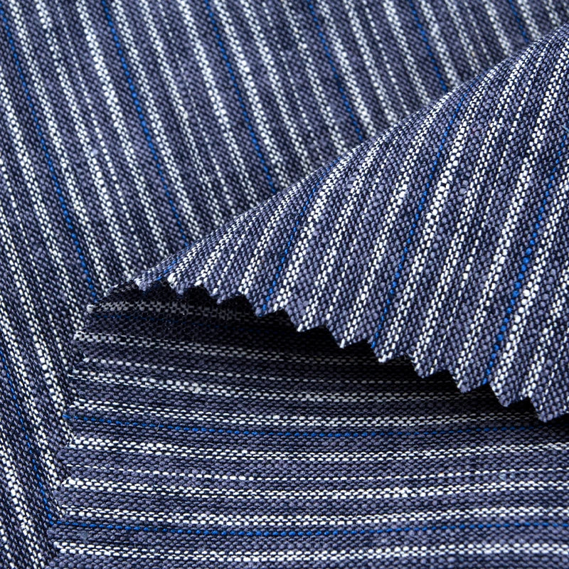 71001 Modern Popular Lightweight Organic Soft Yarn Dyed Stripe Hemp Cotton Woven Shirt Fabric for Garment