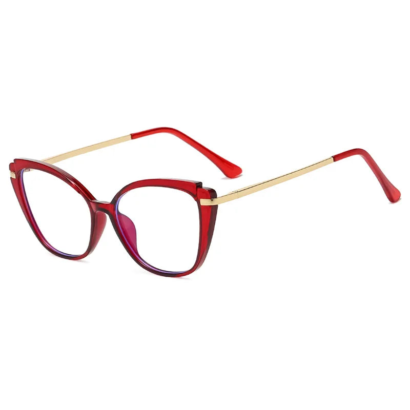 2025 Ready to Ship Transparent Red Computer Glasses TR90 Anti Blue Light Protect Glasses for Men and Women