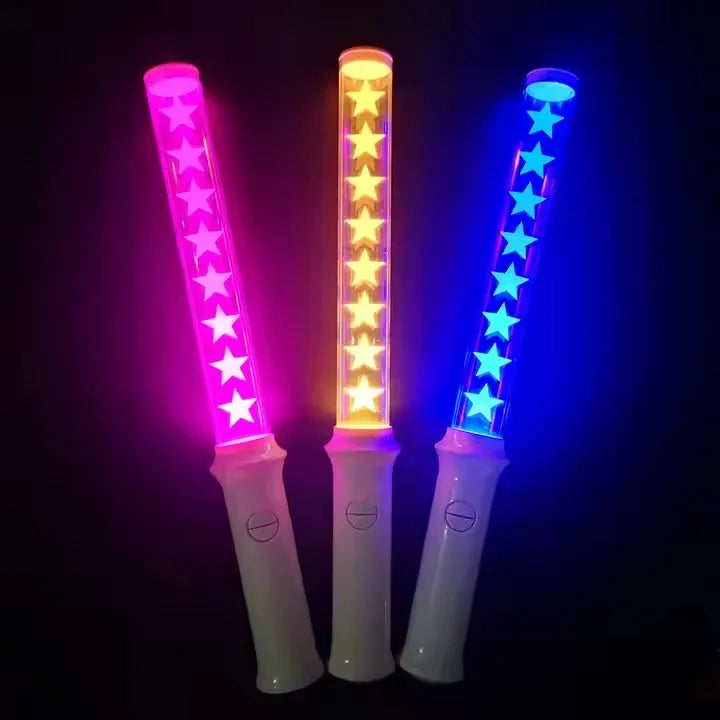 Hot Sales Acrylic Colorful LED Glow Stick Customized logo Flashing Stick for Concert Party Events