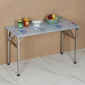 Portable  Stainless Steel Folding Work Table Household Kitchen Bbq Dining Table Night Market Push Stall Table
