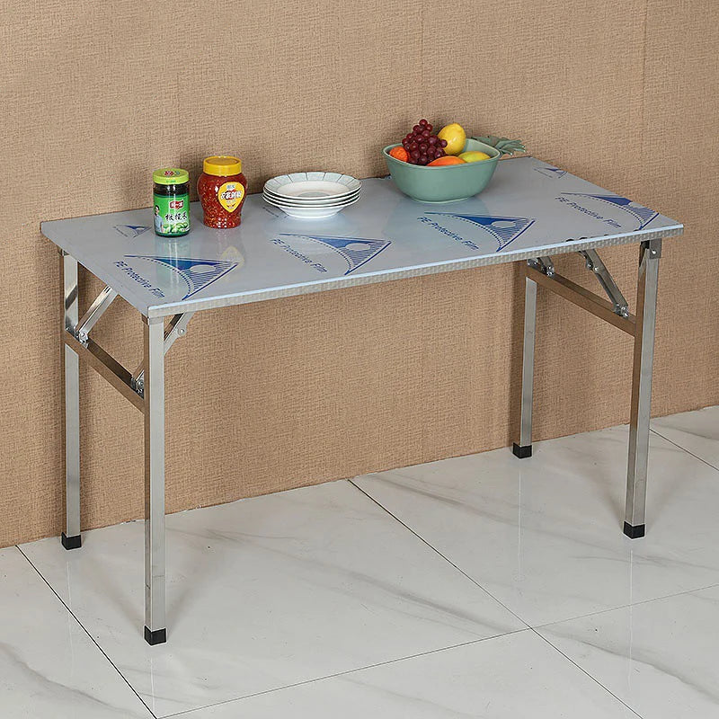 Portable  Stainless Steel Folding Work Table Household Kitchen Bbq Dining Table Night Market Push Stall Table