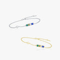 Exquisite Bling Colorful Gemstone Crystal Bracelet Sparkling 925 Sterling Silver CZ Bracelet for Women Girls