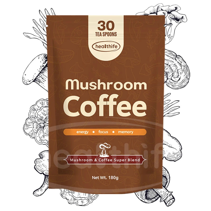 OEM/ODM 14 1 Organic Mushroom Extract Coffee Cordyceps Reishi Chaga Lions Mane Variety Flavours-Chocolate Cream Fruit Bag