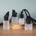 8ml 10ml 12ml Square Car Air Freshener Perfume Glass With Black Wooden Cap Matte White Empty Frosted Hanging Car Diffuser Bottle MegaBDM
