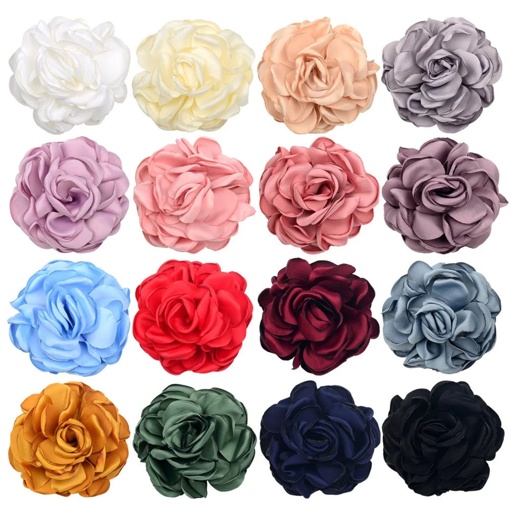 Wholesale Handmade Signed 10cm Larger Fabric Rose White Artificial Flower Hair Clip