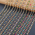 C228 1m/lot 18k Gold Plated Copper Colorful Natural Stone Choker Necklace Tassel Chain Metal Jewelry Making Accessories Bag MegaBDM
