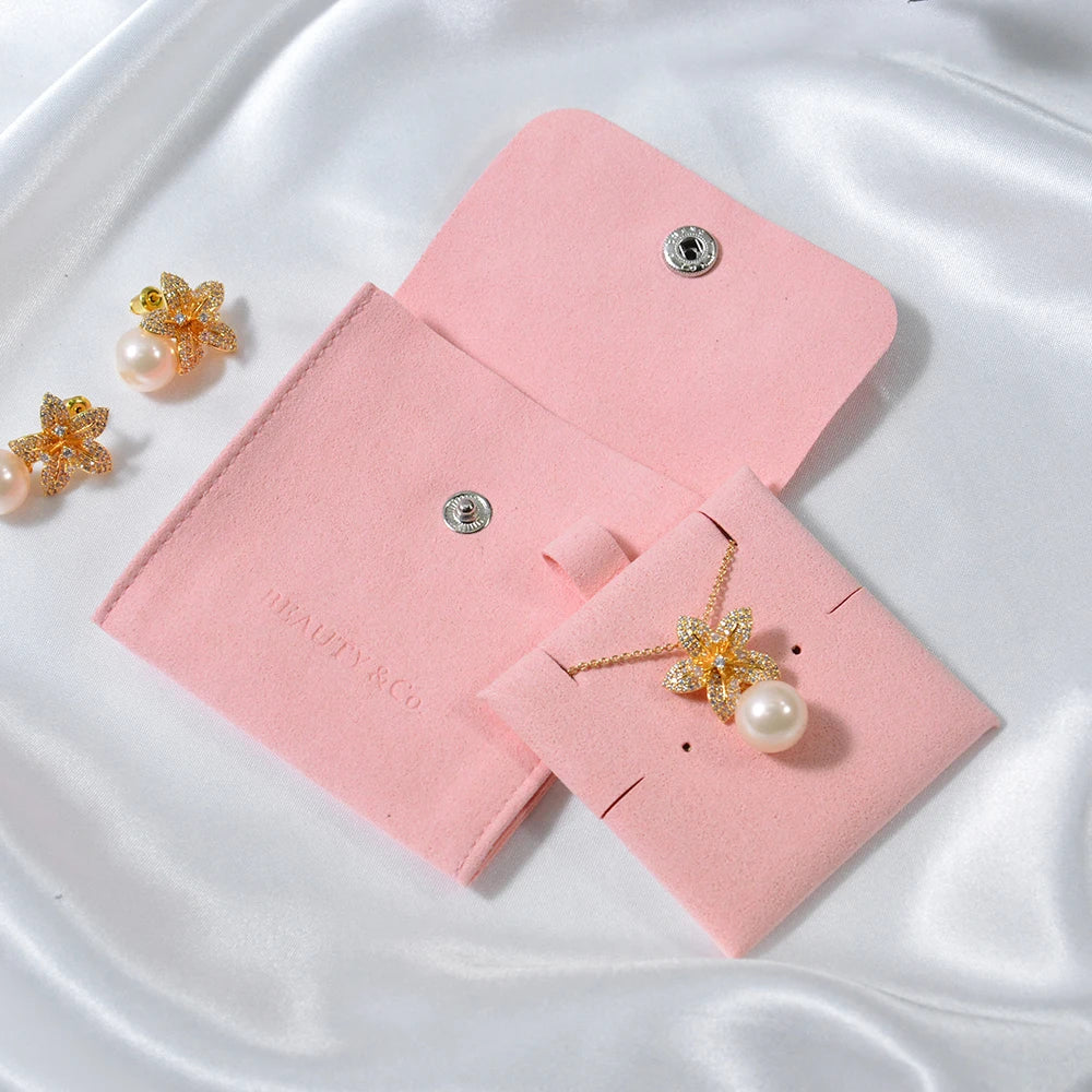 Wholesale Luxury Microfiber Jewelry Container Custom Printed Pouches with Insert