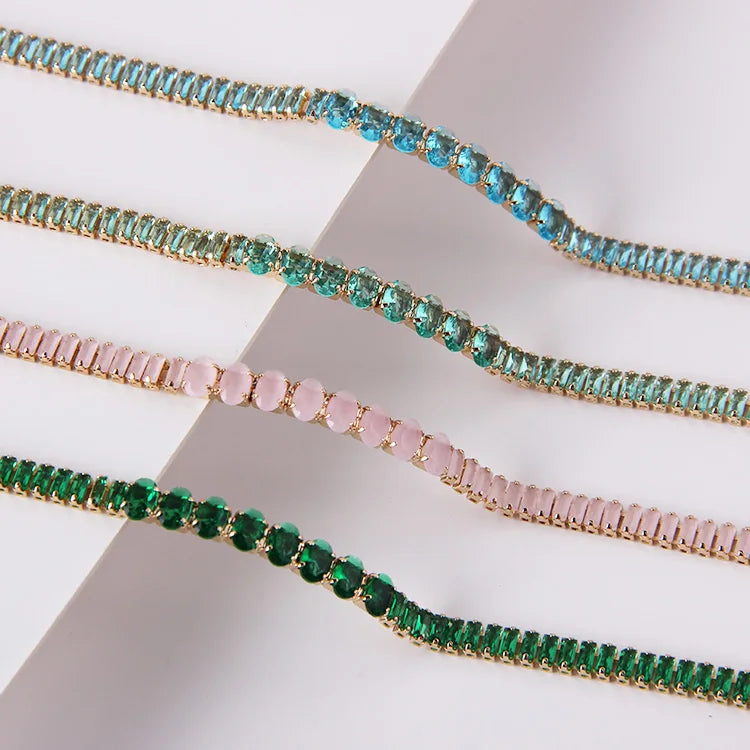 New Design Glass Chain Charms Colorful Beads Bracelet Bulk Simple Fashion Bracelet for Women
