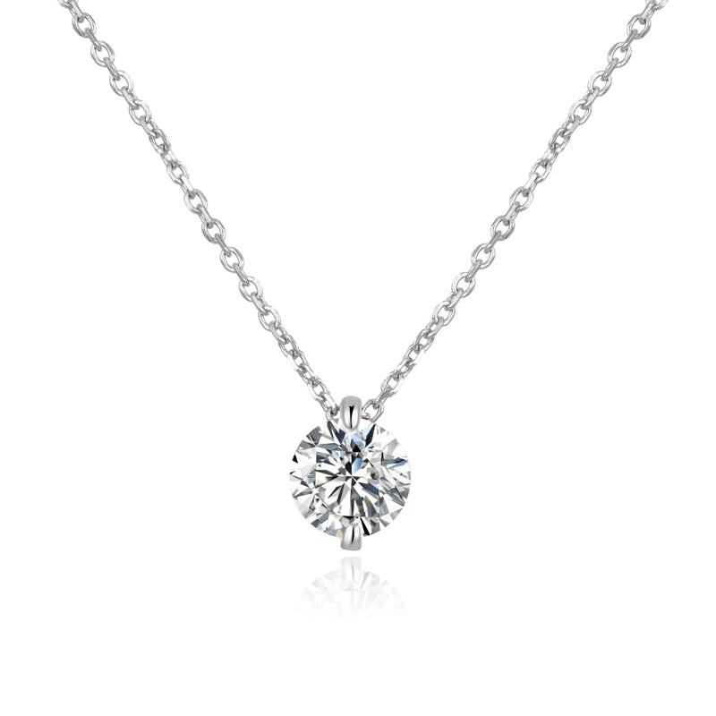 Minimalist Korean Birth Stone Pendant Necklace 925 Sterling Silver Rhodium Plated Necklaces
