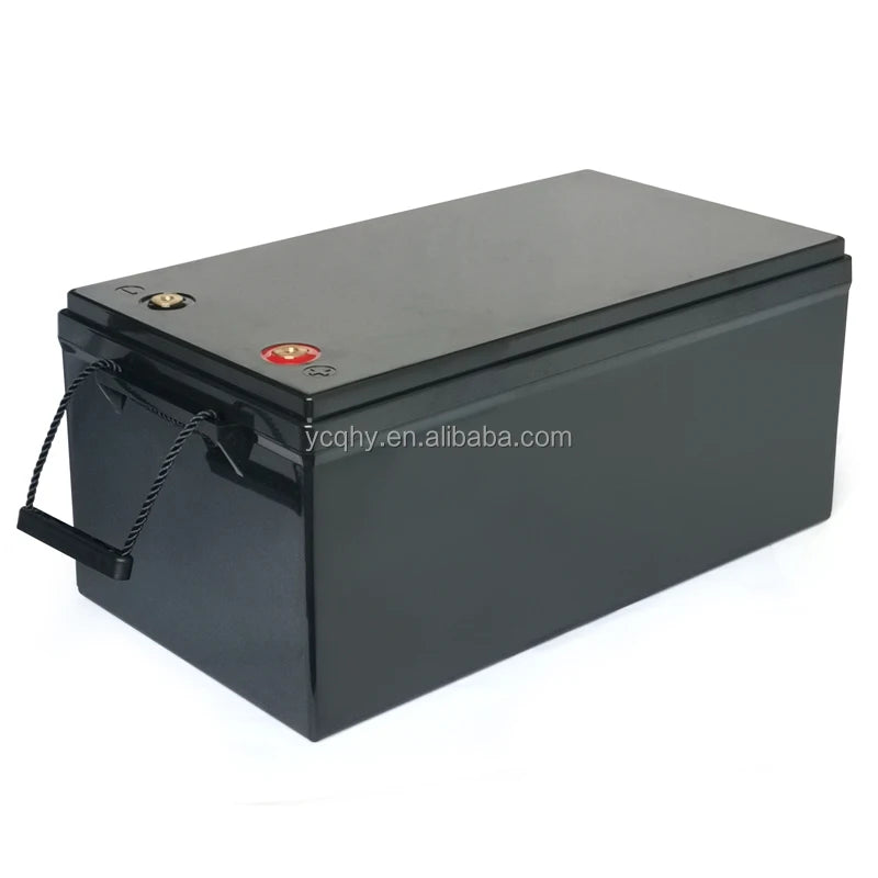 QHY 6FM250L 12V 250AH 300AH Lithium Battery IP54 Waterproof Black Plastic Case Photovoltaic Energy Storage Battery Box