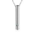 Cylinder Pet Cremation Urns Necklace Stainless Steel Memorial Crystal Jewel Memorial Keepsake Cemetery Ashes Pendant