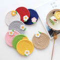 Cotton Rope Cup Coaster Hot Flower  Pads Mats Coasters for Tabletop Protection