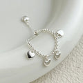 Fine Jewelry Minimalist Jewelry Ring 925 Sterling Silver Chain Rings Heart Charm Ring for Women