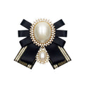 Jachon New Korean Pearl Bow Cloth Brooch Luxury Diamond Bowknot Tie up Bow Tie for Woman
