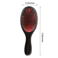 Wood Handle Massage Comb & Portable Hair Brush with Natural Boar Bristle & Nylon for Curly Hair Detangling Home Use