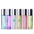 Bright Silver Aluminum Cover 6 Bottle Color 10ml Pearl Thick Empty Glass Perfume Roller Roll on Bottle