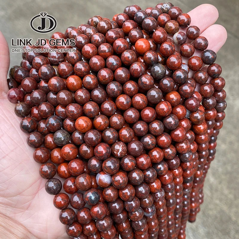 4-12mm Natural Gemstone Round Loose Gems Energy Stone Healing Power Stone Beads Brecciated Jasper Beads for Jewelry Making