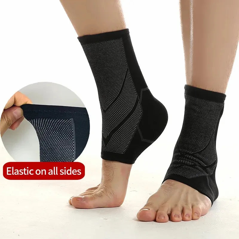New Customize Logo Black Compression Ankle Brace Lace up Ankle Support Ankle Pain Sprain Guard Strap Brace