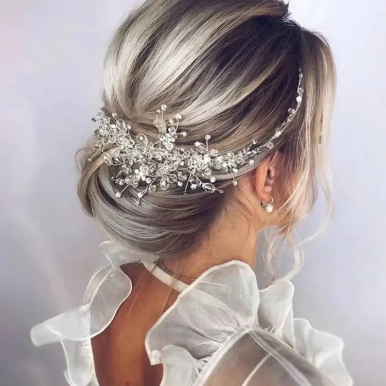 Qushine Fashion Vintage Silver Wedding Accessories Bridal Headwear Shiny Crystal Hair Combs Elegant Banquet for Women