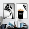 Cuadros Fashion Pop Art Canvas Painting Black and White Woman Lip Print Posters Home Decor Art Prints for Living Room