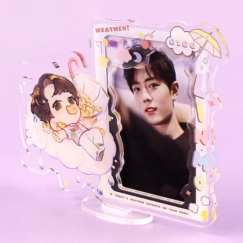 Photo Frame Acrylic 3-Inch Standing Plate DIY Mini Photos Display Desk Calendar Acrylic Frame Standee