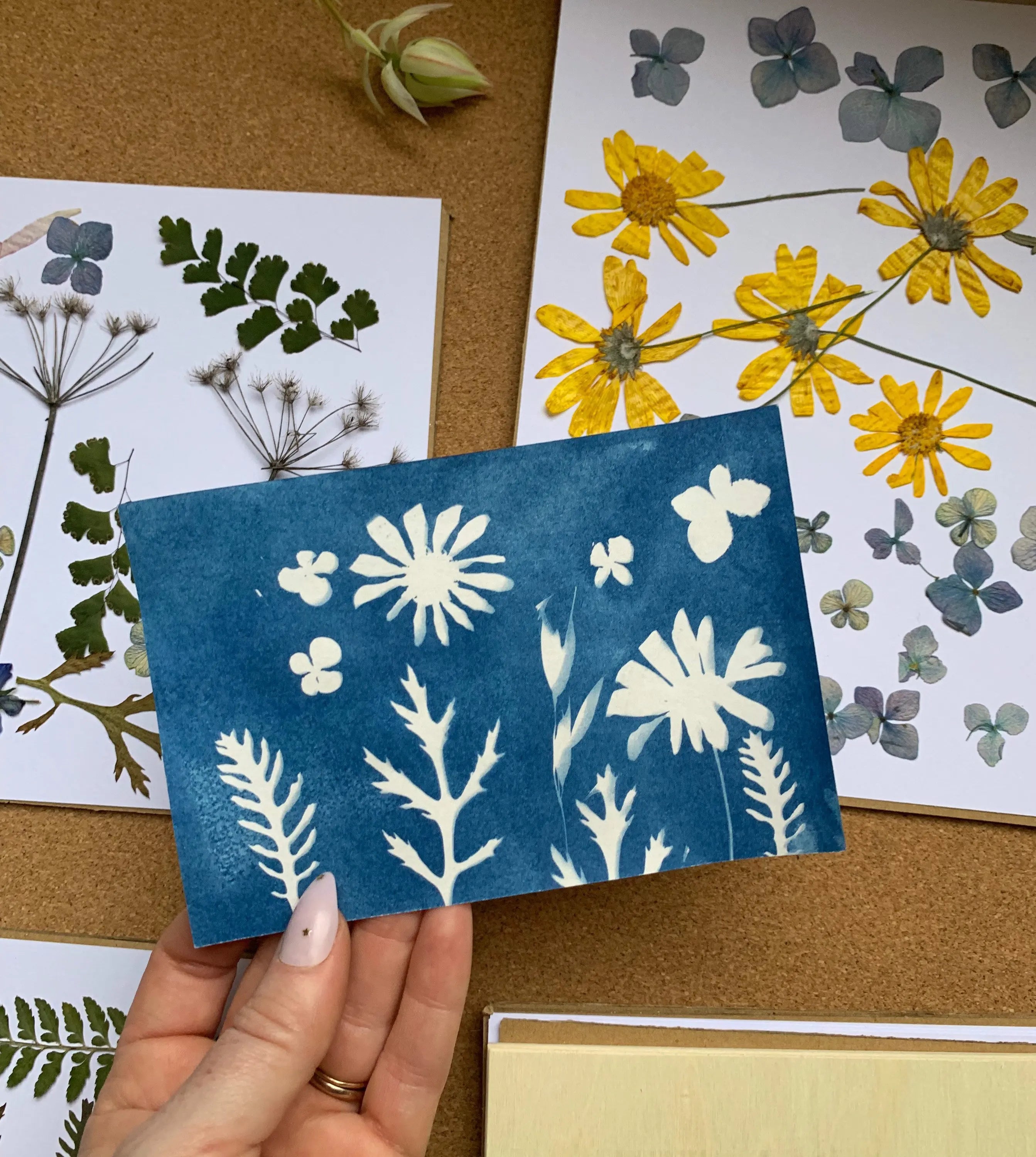 Sun Print Paper Cyanotype Paper A6 Solar Drawing Paper Sensitivity Nature Printing for Kids Adults Arts Crafts DIY