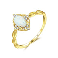 Women's Silver Oval Cut Blue Opal Rhodium Plated Religious Jewelry Featuring Zircon Diamond Wedding Engagement Great Gift