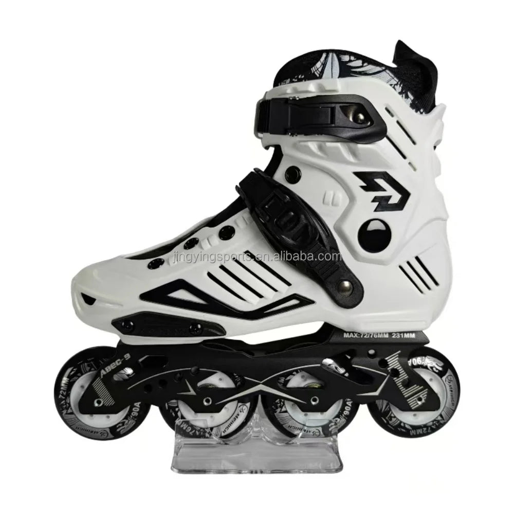 Aggressive Inline Slalom Skates Racing Roller Skating with Aluminum Frame PP Chassis Skates Shoe Made of PU Material for Adult