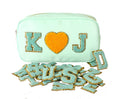 A B C D E F G H I J K L M N Pink English Letters Patches for Clothing Jacket Patch Embroidery Clothes Applique