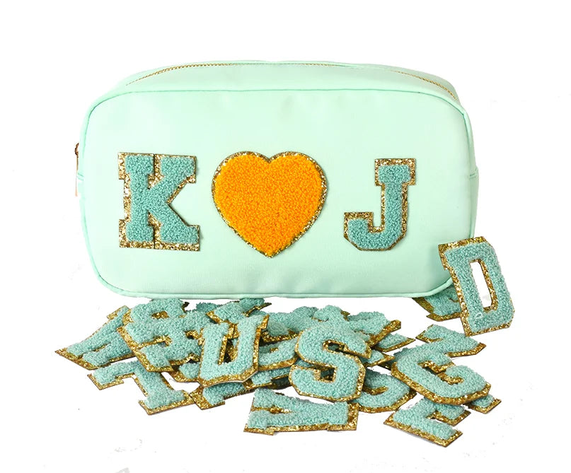 A B C D E F G H I J K L M N Pink English Letters Patches for Clothing Jacket Patch Embroidery Clothes Applique