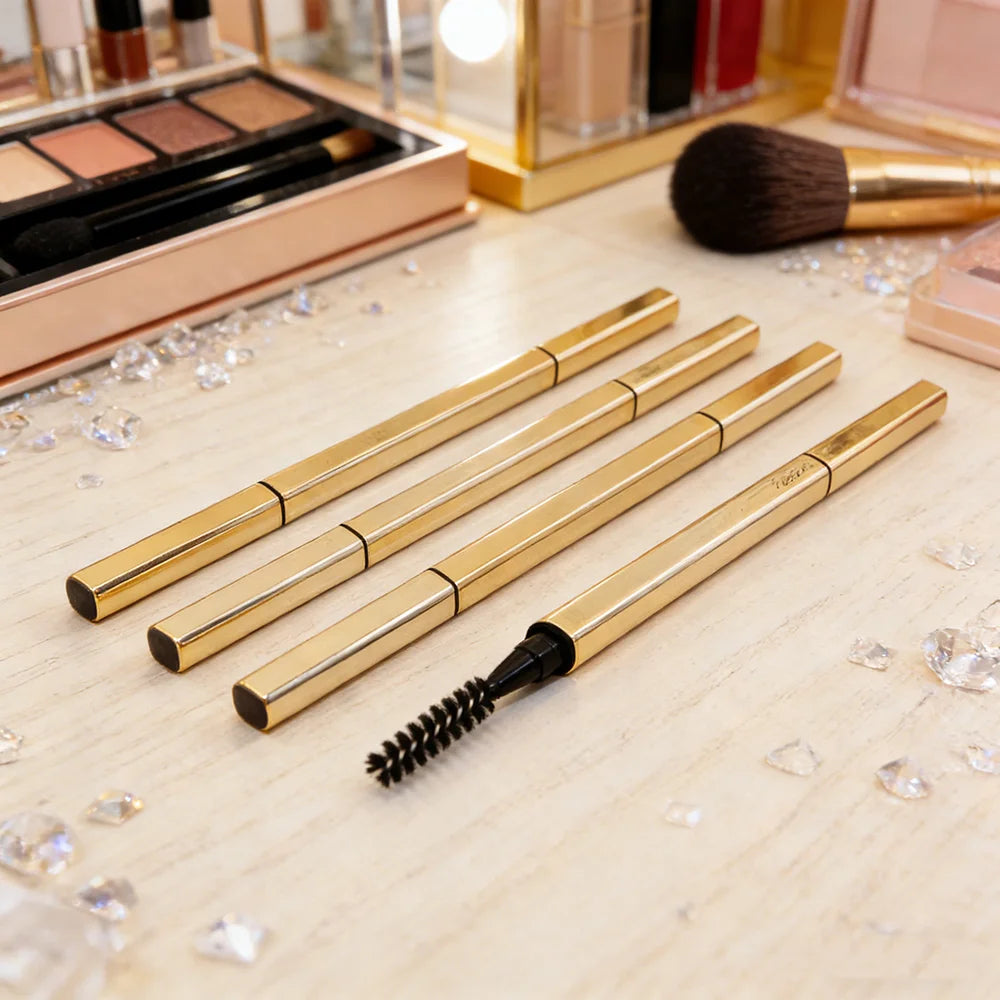 New Trending Double-Headed Automatic Slim 5-Color Natural Vegan Eyebrow Pencil 15g Mineral Makeup Eyes Waterproof Labeling