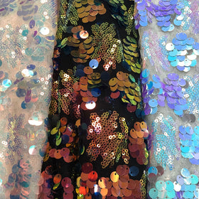 9mm Sequin Fabric Embroidery Woven Plain 100% Polyester Glitter Sparkle Tulle for Wedding Dresses Girls & Boys