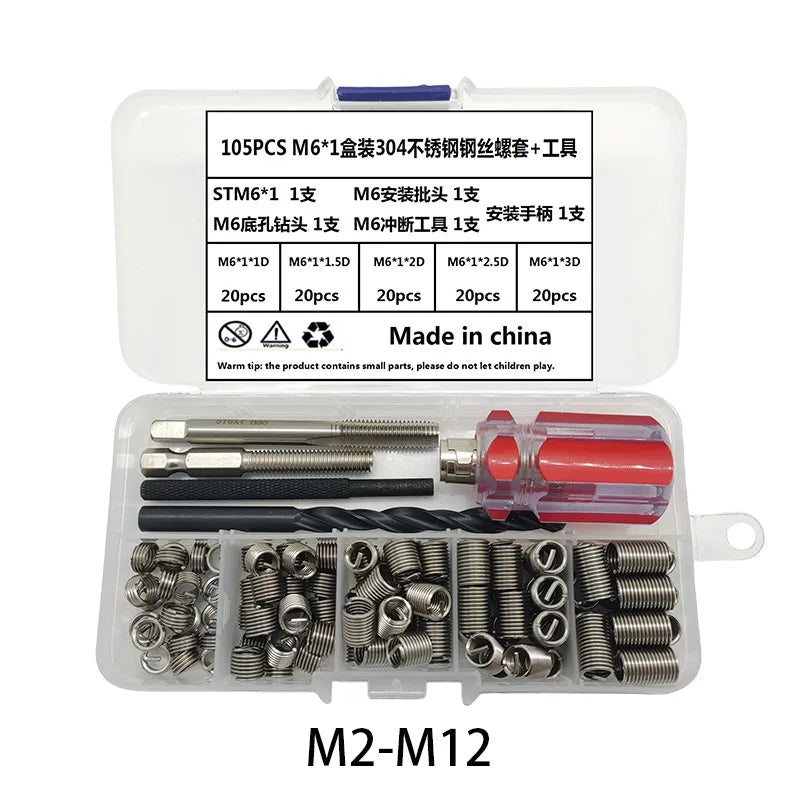 Hand Operated Stainless Steel Thread Insert M2-M12 HSS Single Thread Repair Tool Kit OEM Customizable Set