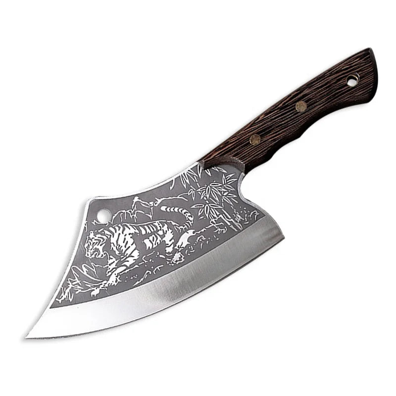 Xingye Hand-make Forged 5Cr15 Chef Kitchen Knife Decorative Pattern Blade Cutting Fish Meat Cleaver Cooking Tools