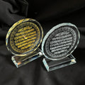Gold and White Crystal Circle Plaque Islamic Muslim Gift MH-G0473