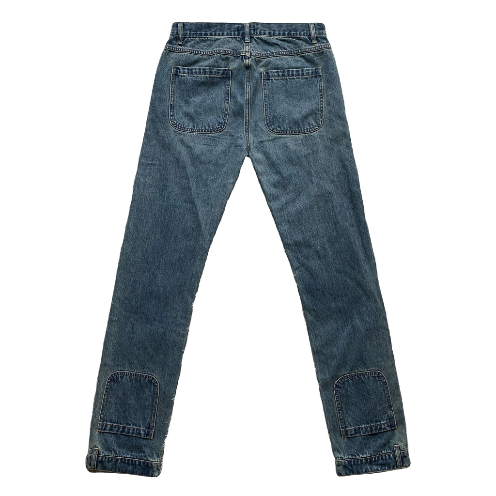 DENIMGUYS Custom Special Design Upside Down Bottom Men's Jeans Vintage Blue Streetwear Denim Jeans Men