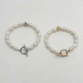 100% Natural Freshwater Rice Pearl Bracelet High Quality Bohemian Style 18K Gold Plated Brass Toggle Clasp Anniversary Gift